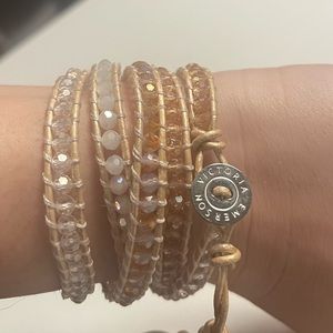 NWOT Victoria Emerson leather crystal wrap bracelets.